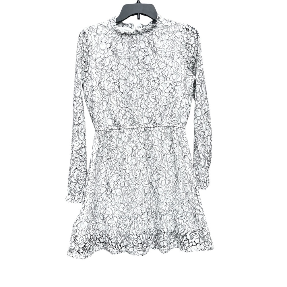 Art Class Girls White Floral Lace Long Sleeve Dress.